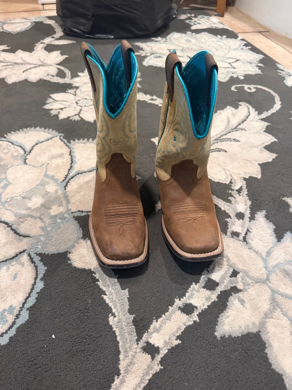 Ariat Teal and Brown Women's Western Pull-On Boots